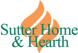 Sutter Home and Hearth flame logo without a background.
