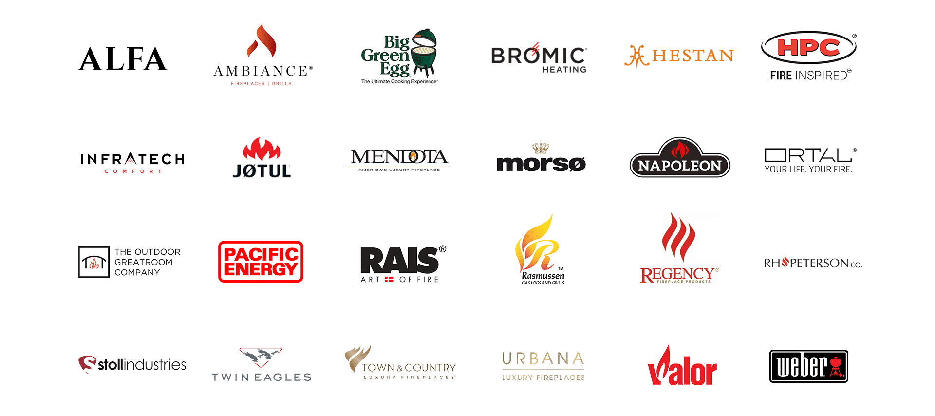 A compilation of Sutter Home and Hearth's brand logos.