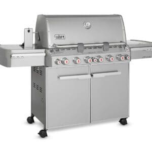 The Weber Summit 670 gas grill has six main burners to give you enough space to cook full racks of ribs, filets, and entertain your friends.