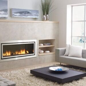 The Regency HZ54E gas fireplace's linear style is designed to become the heart of your home. This efficient heat source best fits into larger spaces.