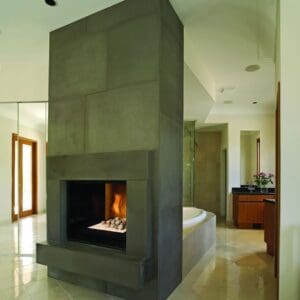 The stylish, design-driven Town & Country TC36 see-thru gas fireplace is the perfect addition to add between bedrooms, offices, or bathrooms.