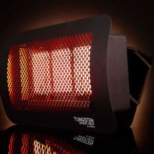 Picture of a 300 series Bromic Tungsten Smart Heat wall mounted gas heater without heat shield