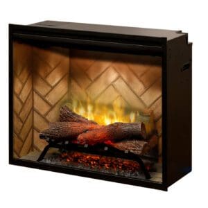 The Dimplex Electric Fireplaces can accommodate styles of all kinds, like logset inserts, traditional fireboxes and wall mounted linear designs.