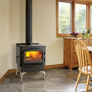 The Regency Classic F2450 Wood Stove offers efficient heat in a compact and flexible build. Choose from either a leg or pedestal base.