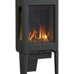 The Jotul GF 160 DV IPI Gas Stove s a modern take on freestanding gas stoves, and includes side glass for visuals of the flame at any angle.