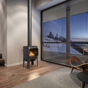The Jotul GF 305 DV IPI Gas Stove has gentle curves and clean lines for an larger viewing area that can compliment both contemporary and transitional homes.