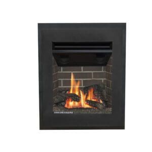 Mirroring the original shape of a coal fireplace, Valor engineered the Portrait gas insert series as an energy efficient option.