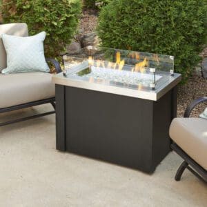 Looking for a contemporary, firepit but tight on space? Check out the Providence rectangular gas firepit fire table.