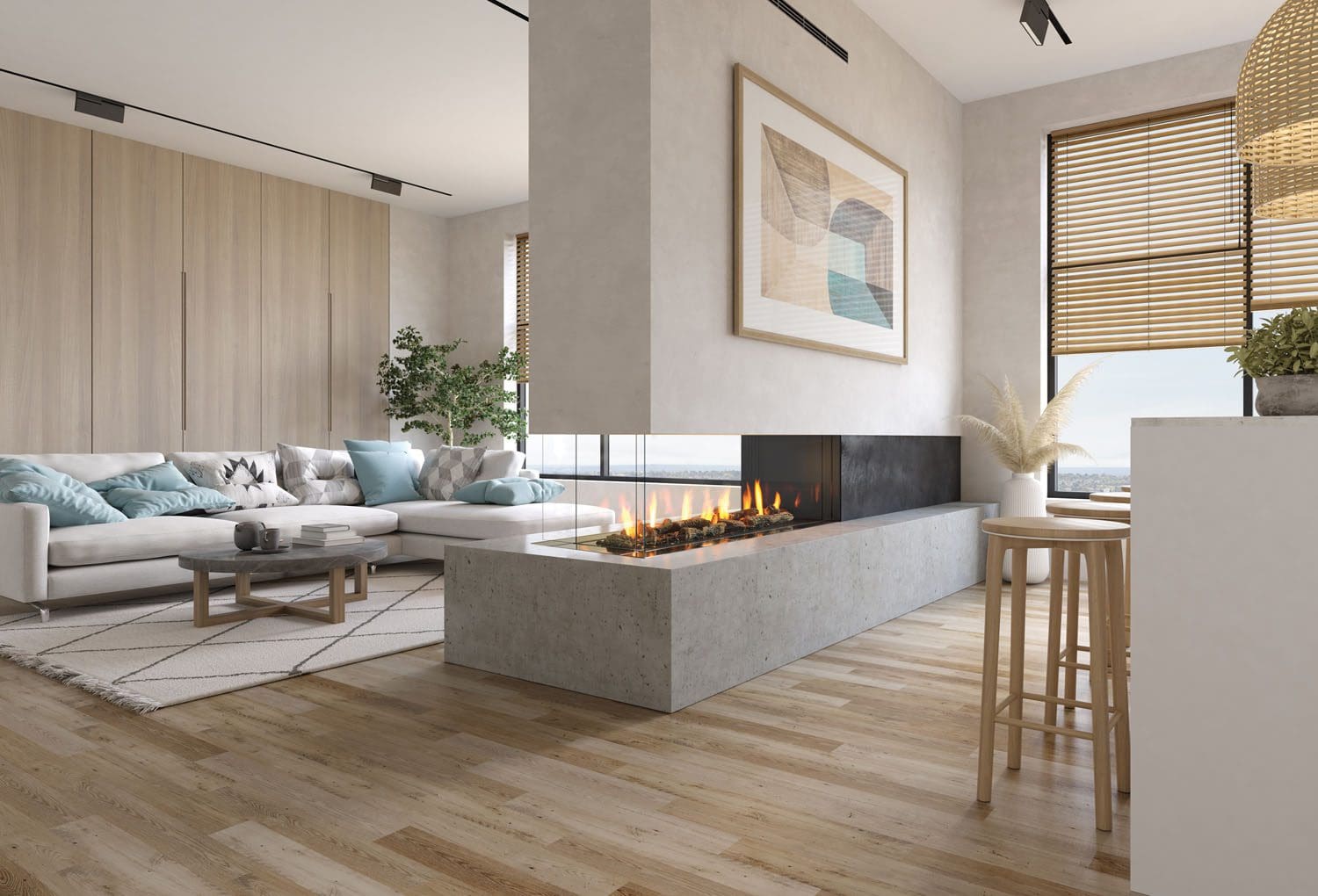Why separate your rooms with a standard wall when you can have the Regency City Series Santa Monica Pier gas fireplace? View the gallery.