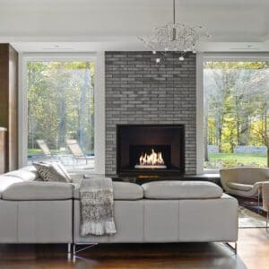 Efficient in design and construction, the Valor H6 gas fireplace offers a large viewing area and comforting radiant heat.