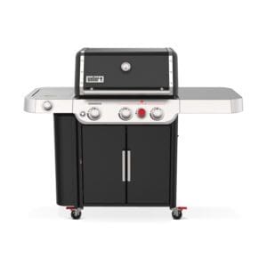 Enhance your at-home grilling with the Weber Genesis gas grill, available at specialty stores like Sutter. This grill includes a sear station burner.