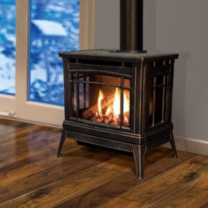 The Enviro Westley Freestanding gas stove is a traditionally styled cast iron gas stove offering viewing from three sides!
